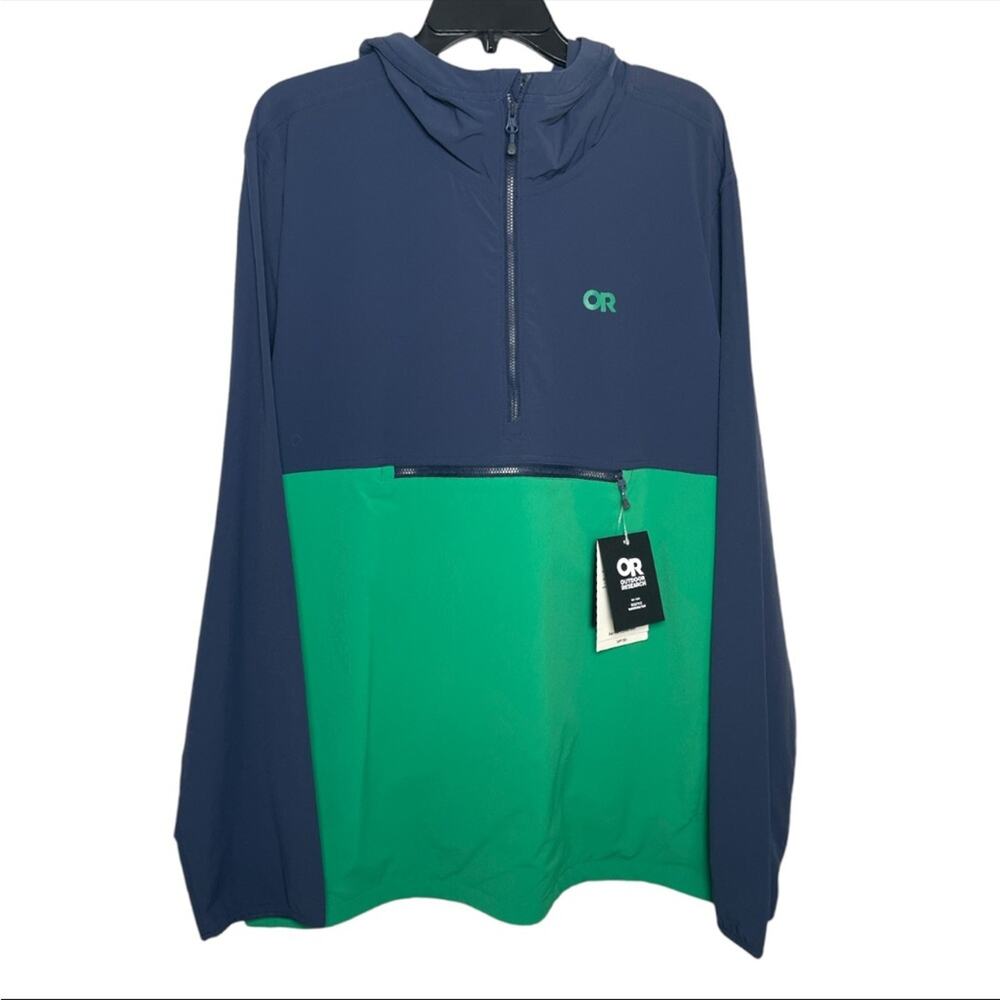 NWT Outdoor Research Mens XXL Ferrosi Anorak Jacket Naval Blue Sprout Softshell